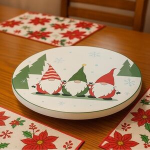 New Avon Christmas Gnome Lazy Susan 10” Round Serving Plate